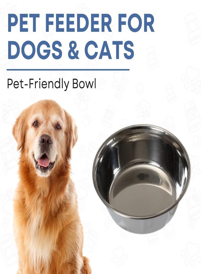 PLUMM Get Plumm Stainless Steel Pet Bowl for Dogs Feeding Bowl Bowlers Dog Food | Pet Bowl for Cat Big Size | Basic Pet Bowls for Dogs Large | 3D Printed Anti-Skid Rubber Base Water Food | Easy to Clean - Image 2